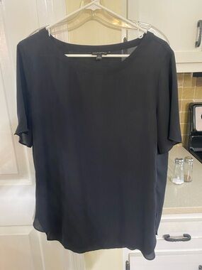 Banana Republic Black Short-Sleeve Crewneck Top